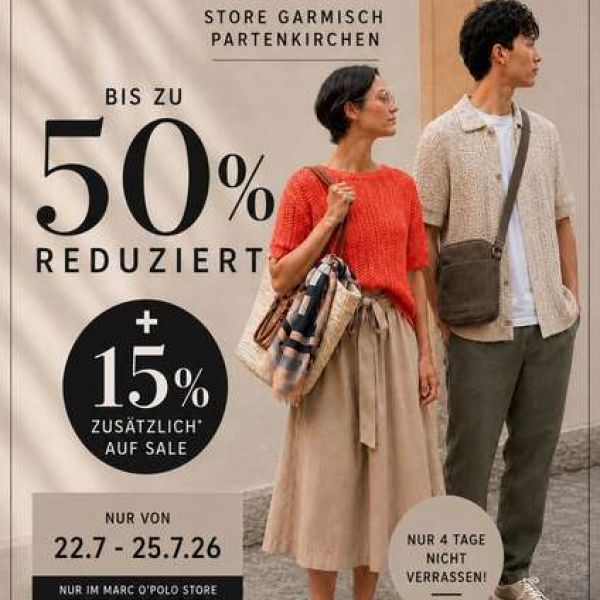 15% EXTRA auf SALE bei Marc O´Polo Garmisch