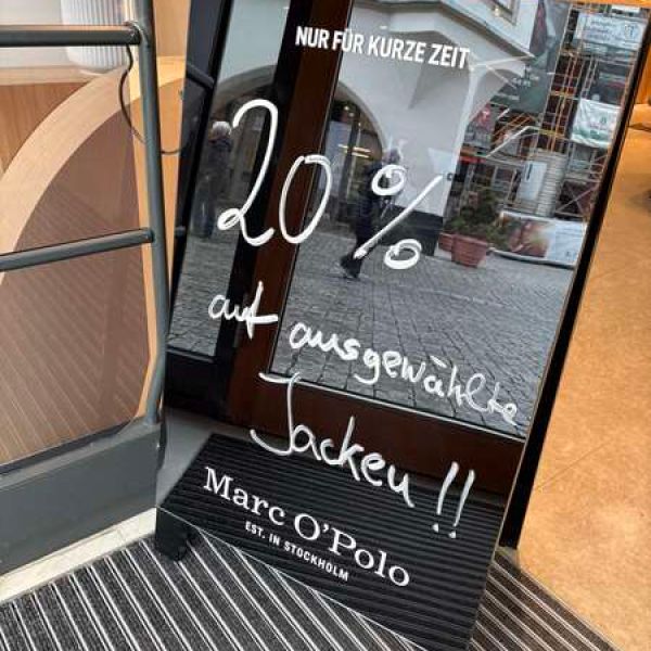 NUR MORGEN! 20% auf ausgewählte Jacken bei Marc O´Polo Rosenheim