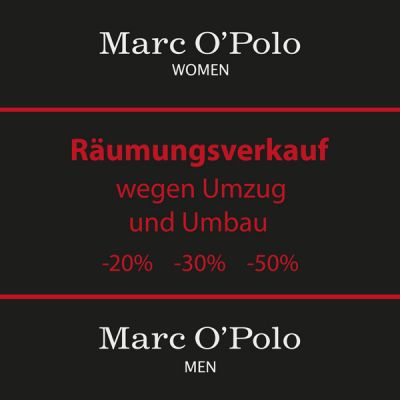 Marc O'Polo Räumungsverkauf wegen Umzug & Umbau